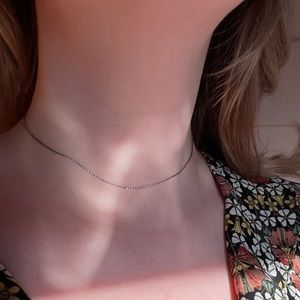14k Italian white gold choker chain